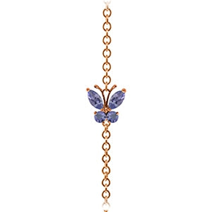 0.6 Carat 14K Solid Rose Gold Butterfly Bracelet Tanzanite