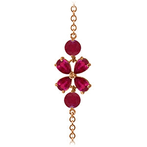 3.15 Carat 14K Solid Rose Gold Bracelet Natural Ruby