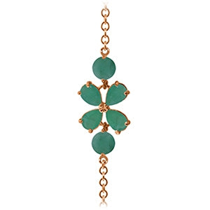 3.15 Carat 14K Solid Rose Gold Bracelet Natural Emerald