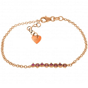 1.55 Carat 14K Solid Rose Gold Bracelet Natural Ruby