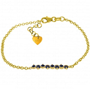1.55 Carat 14K Solid Yellow Gold Bracelet Natural Sapphire