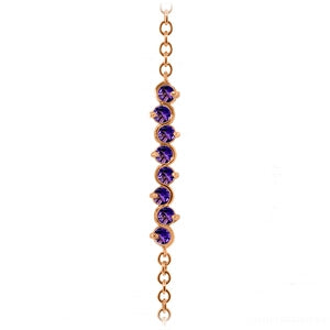 1.55 Carat 14K Solid Rose Gold Bracelet Natural Amethyst