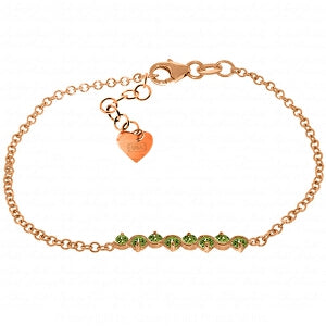 1.55 Carat 14K Solid Rose Gold Bracelet Natural Peridot