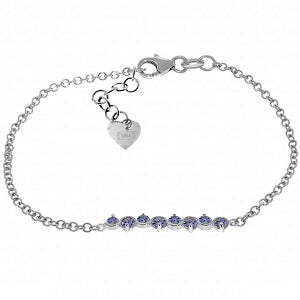 1.55 Carat 14K Solid White Gold Bracelet Natural Tanzanite