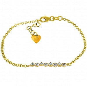 1.55 Carat 14K Solid Yellow Gold Bracelet Natural Aquamarine