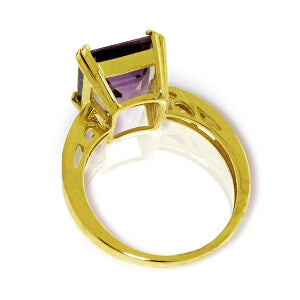 5.62 Carat 14K Solid Yellow Gold Ring Natural Diamond Amethyst