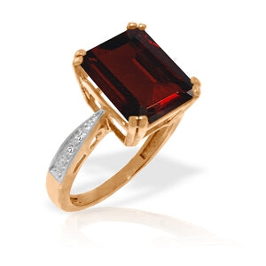 7.52 Carat 14K Solid Rose Gold Ring Natural Diamond Garnet