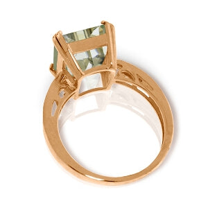 5.62 Carat 14K Solid Rose Gold Ring Natural Diamond Green Amethyst