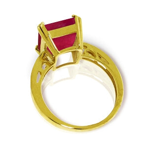 7.27 Carat 14K Solid Yellow Gold Ring Natural Diamond Ruby