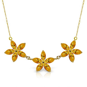 4.2 Carat 14K Solid Yellow Gold Necklace Natural Citrine
