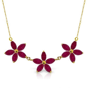 5 Carat 14K Solid Yellow Gold Necklace Natural Ruby