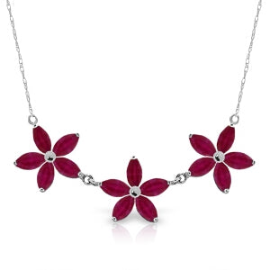 5 Carat 14K Solid White Gold Necklace Natural Ruby