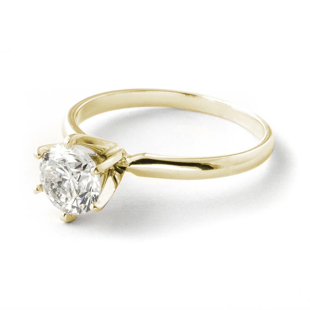 1 Carat 14K Solid Yellow Gold Solitaire Ring 1.0 Carat Si3, F-g Color Natural Diamond