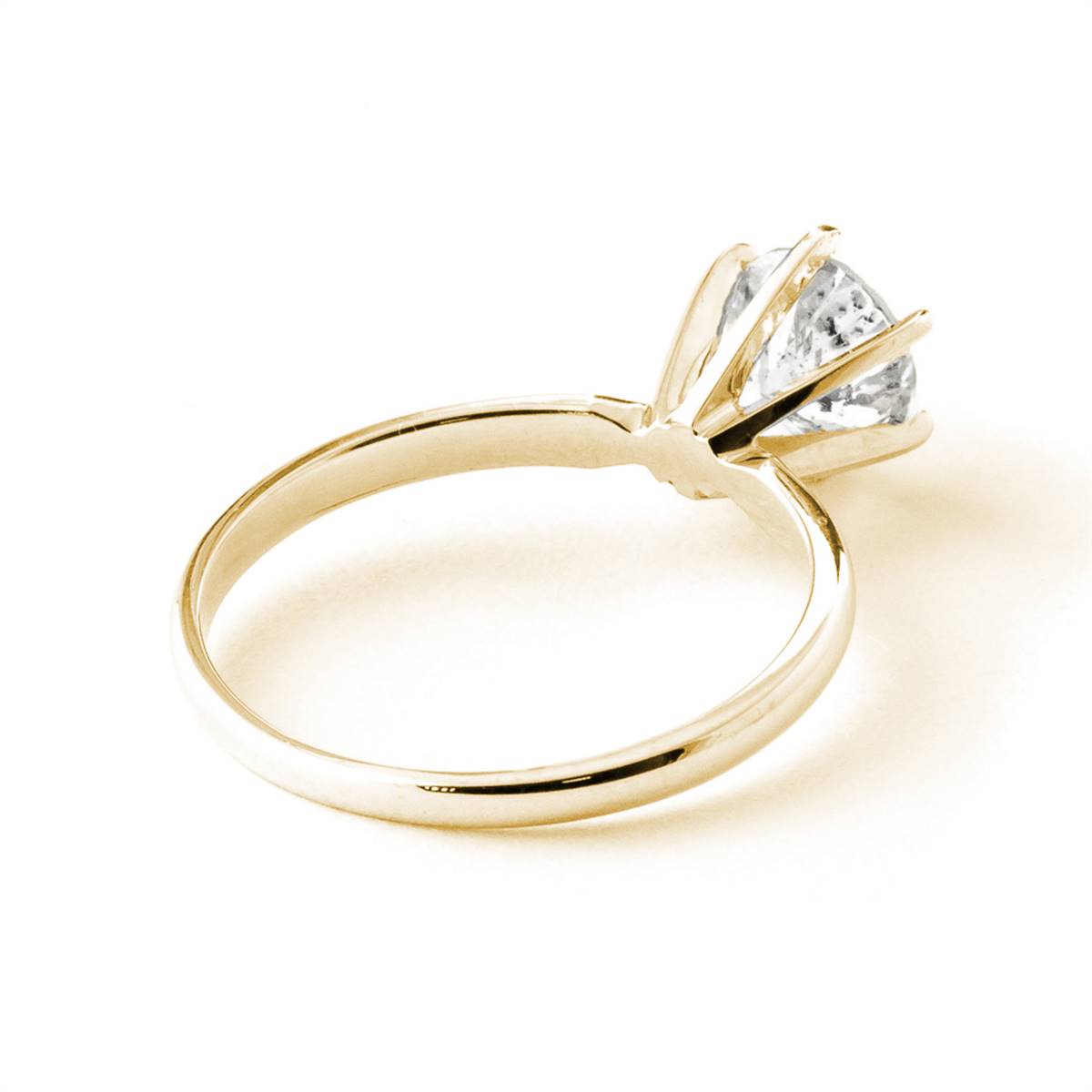 1 Carat 14K Solid Yellow Gold Solitaire Ring 1.0 Carat Si3, F-g Color Natural Diamond