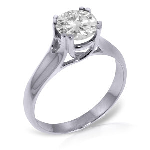 1 Carat 14K Solid White Gold Solitaire Diamond Ring