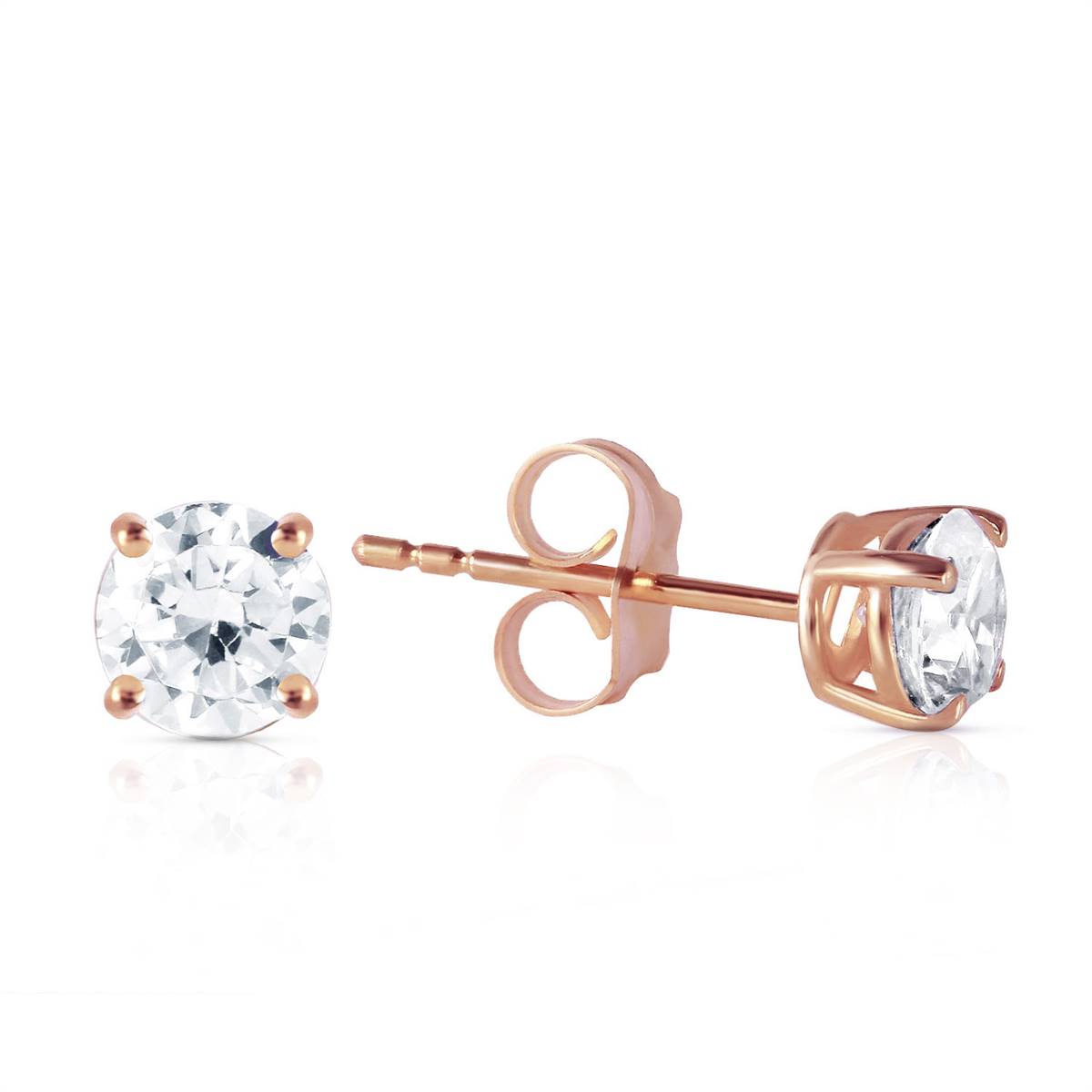 0.7 Carat 14K Solid Rose Gold Stud Earrings 0.70 Carat H-i, Si-2 Diamond
