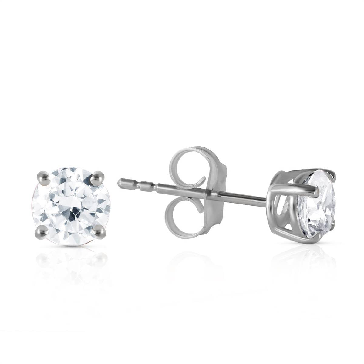 0.7 Carat 14K Solid White Gold Stud Earrings 0.70 Carat H-i, Si-2 Diamond