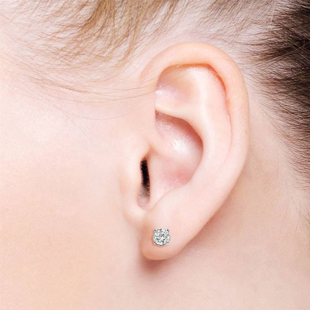 0.7 Carat 14K Solid White Gold Stud Earrings 0.70 Carat H-i, Si-2 Diamond