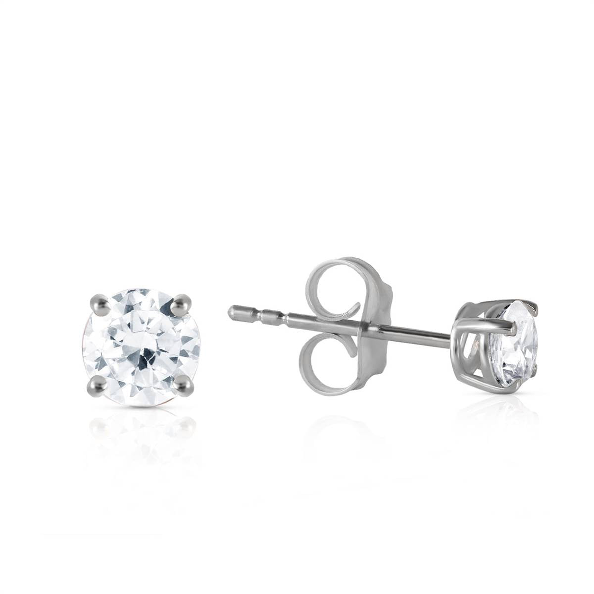 0.4 Carat 14K Solid White Gold Stud Earrings 0.40 Carat H-i, Si-2 Diamond