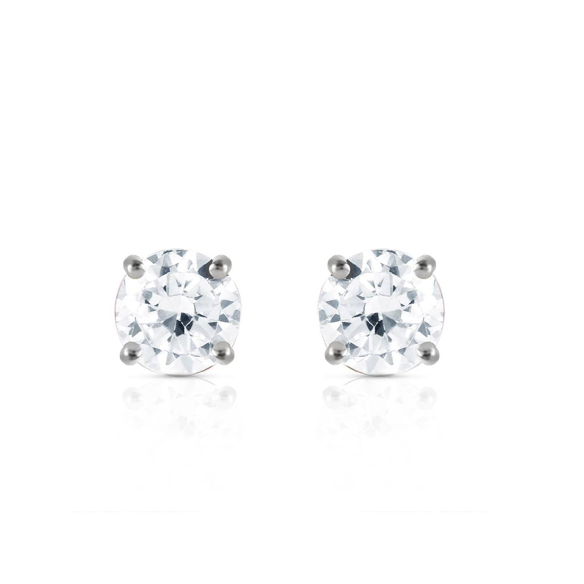 0.4 Carat 14K Solid White Gold Stud Earrings 0.40 Carat H-i, Si-2 Diamond