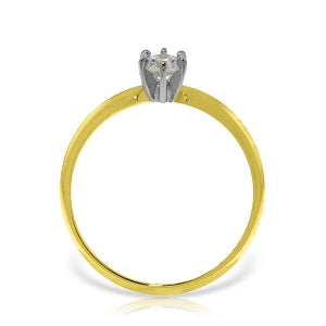 14K Solid Yellow Gold Solitaire Ring w/ 0.20 Carat H-i, Si-2 Natural Diamond