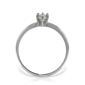 14K Solid White Gold Solitaire Ring w/ 0.20 Carat H-i, Si-2 Natural Diamond