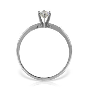 14K Solid White Gold Solitaire Ring w/ 0.30 Carat H-i, Si-2 Natural Diamond