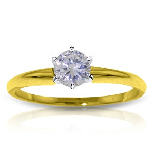 14K Solid Yellow Gold Solitaire Ring w/ 0.35 Carat H-i, Si-2 Natural Diamond