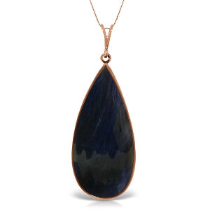 14K Solid Rose Gold Sapphire Necklace Jewelry