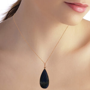 14K Solid Rose Gold Sapphire Necklace Jewelry