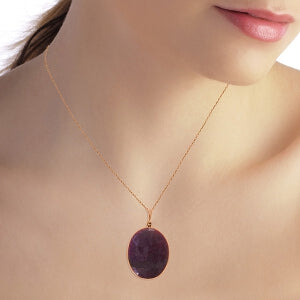 14K Solid Rose Gold Ruby Necklace
