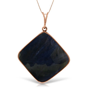 14K Solid Rose Gold Sapphire Necklace