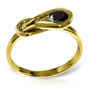 14K Solid Yellow Gold Ring w/ 0.50 Carat Natural Black Diamond