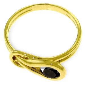 14K Solid Yellow Gold Ring w/ 0.50 Carat Natural Black Diamond