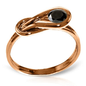14K Solid Rose Gold Ring w/ 0.50 Carat Natural Black Diamond