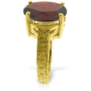 14K Solid Yellow Gold Ring w/ Natural Oval Garnet