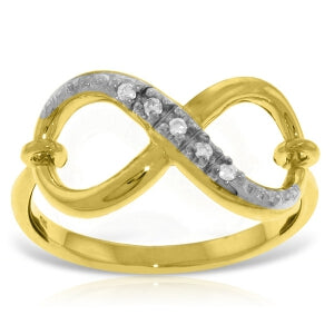 14K Solid Yellow Gold Infiniti Ring w/ Natural Diamonds