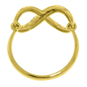 14K Solid Yellow Gold Infiniti Ring w/ Natural Diamonds