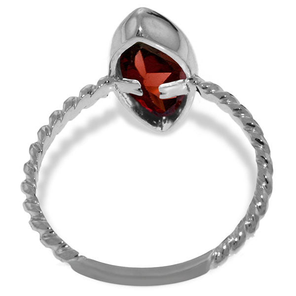 14K Solid White Gold Rings w/ Natural Marquis Garnet
