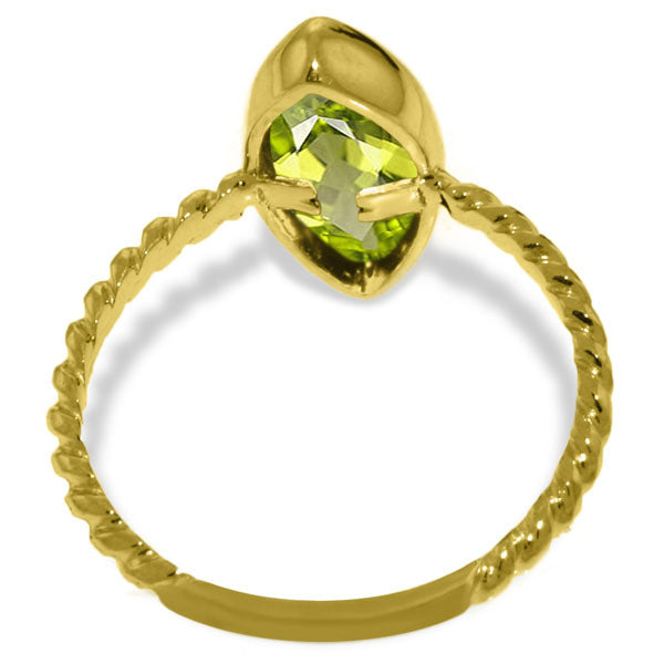 14K Solid Yellow Gold Rings w/ Natural Marquis Peridot