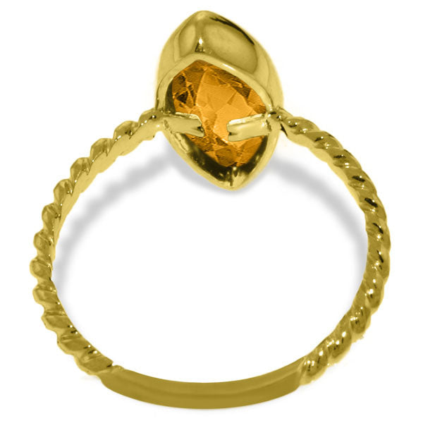 14K Solid Yellow Gold Rings w/ Natural Marquis Citrine
