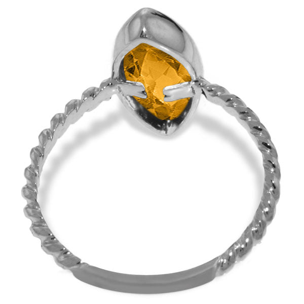 14K Solid White Gold Rings w/ Natural Marquis Citrine