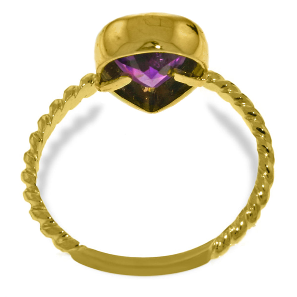 14K Solid Yellow Gold Rings w/ Natural Pear Shape Amethyst