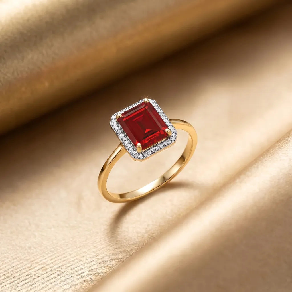 7.45 Carat 14K Solid Yellow Gold Be You Just You Ruby Diamond Ring